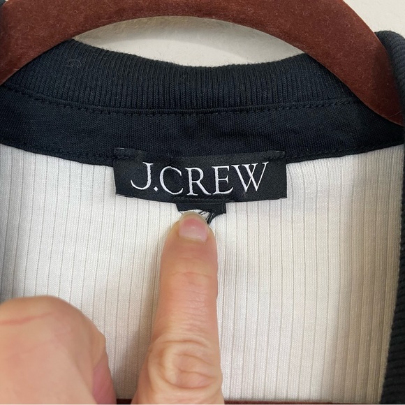 J. Crew Vintage Rib Polo T Shirt Ivory/Black Size M - Picture 3 of 6
